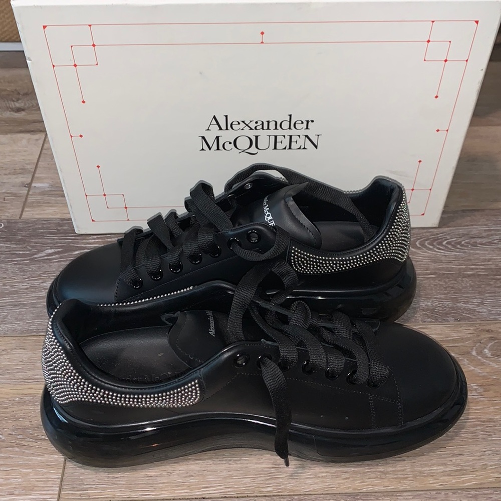 Alexander McQueen Larry Oversized Studded Transparent-Sole Sneakers